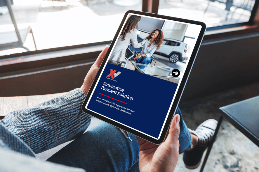 CrossCheck's Auto Dealer guide on a tablet