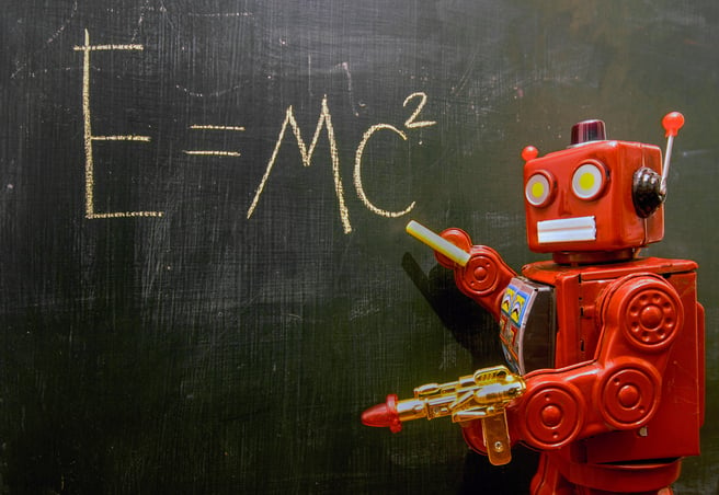 Robot with relativity equation