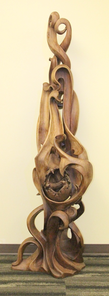 Free flowing wooden sculpture