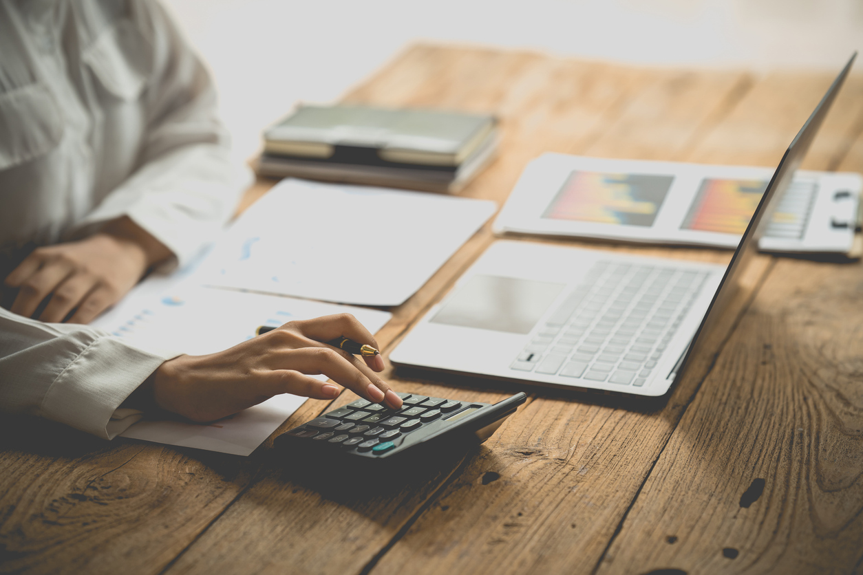 woman going over her finances