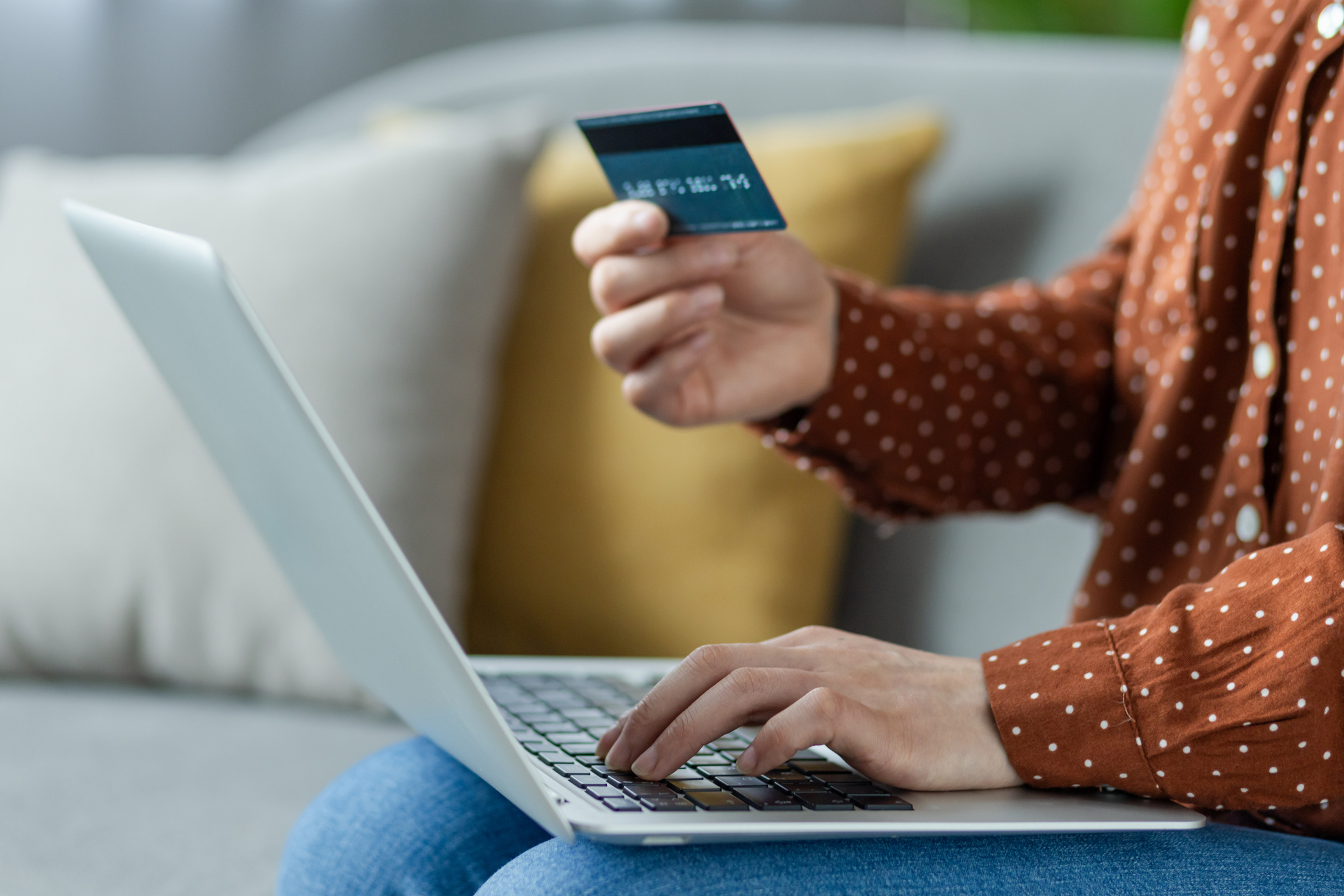 Someone paying with a debit card